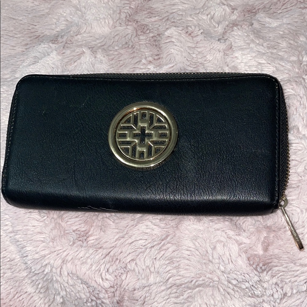 Black Wallet with Gold Accent